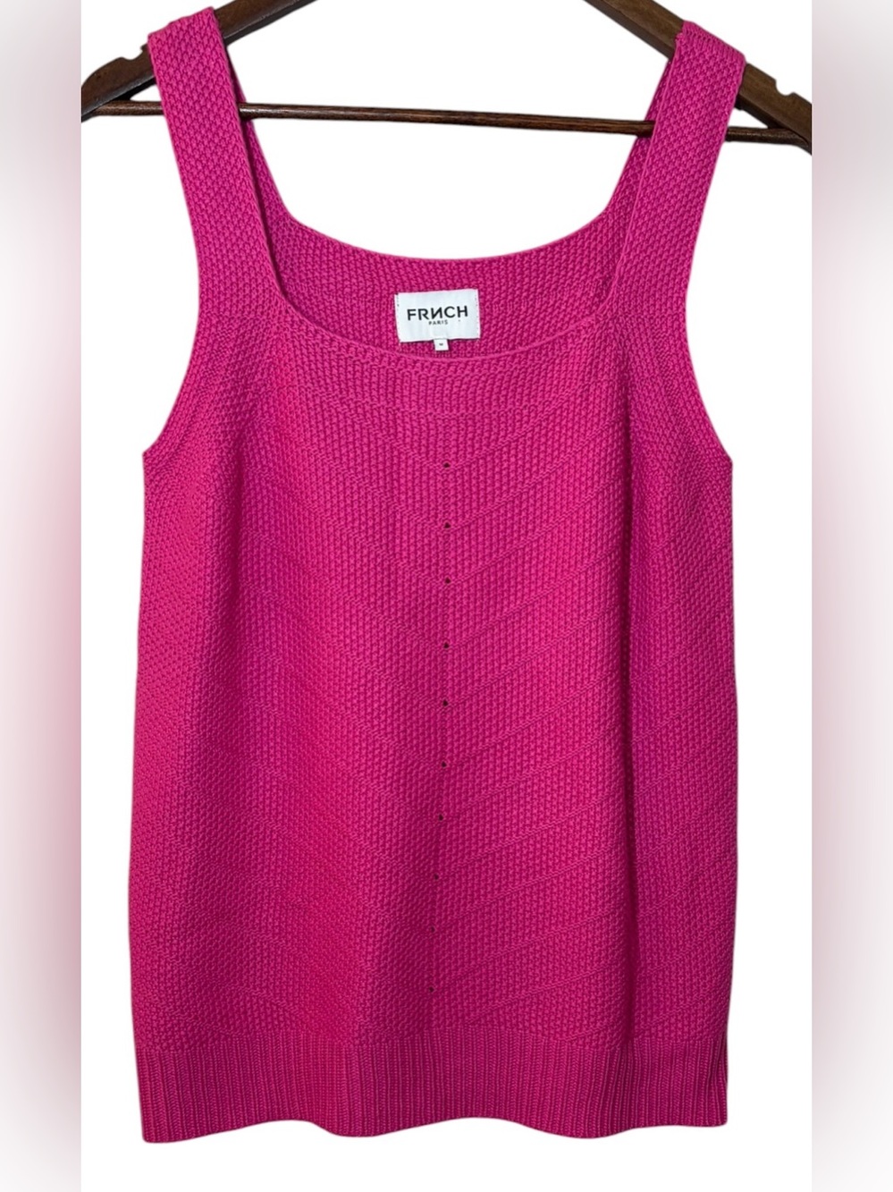 FRNCH Paris Laila Sweater Tank Top Hot Pink Size M Barbiecore Coquette Girl